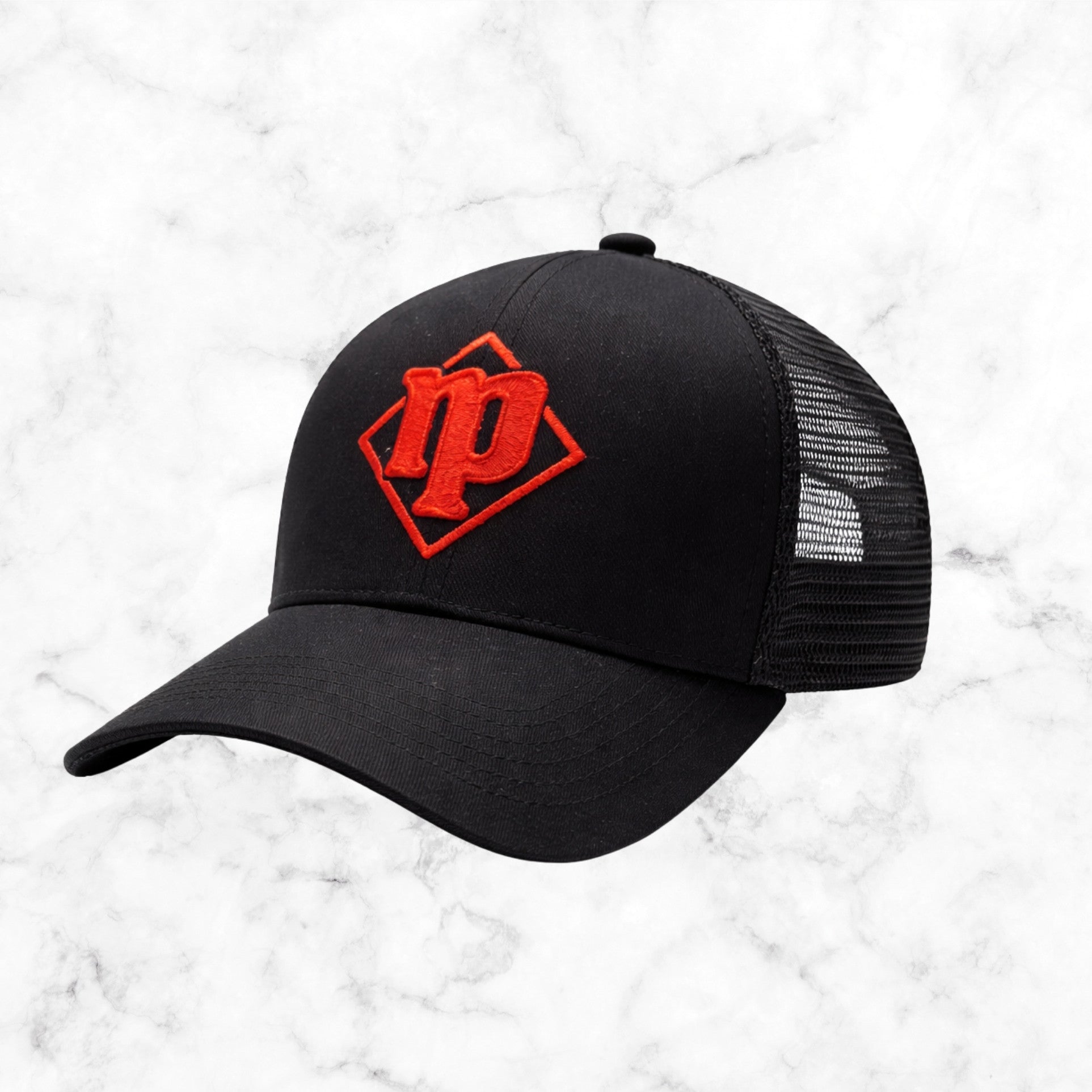 MATT PALMER® MP HELL RED EMBLEM TRUCKER