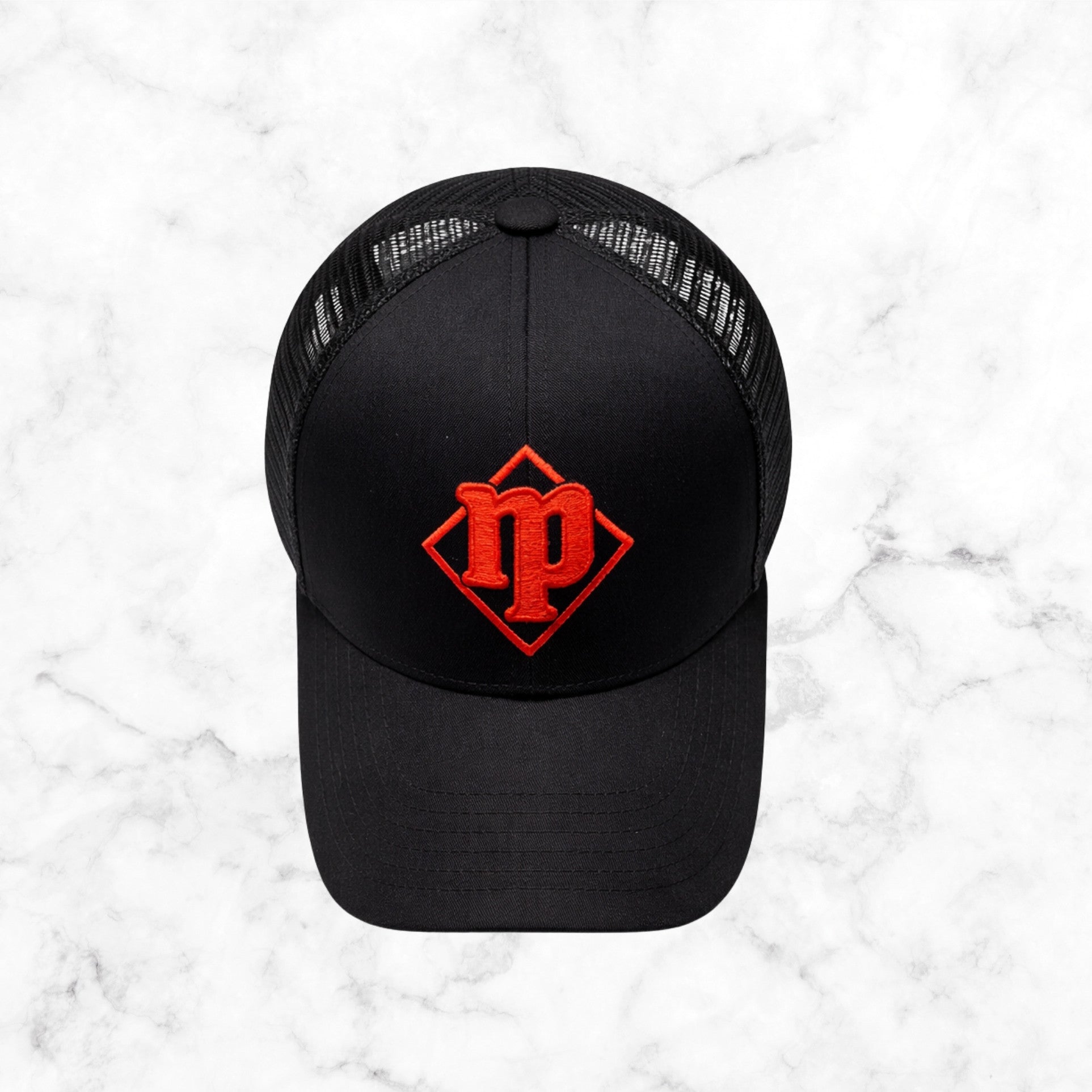MATT PALMER® MP HELL RED EMBLEM TRUCKER